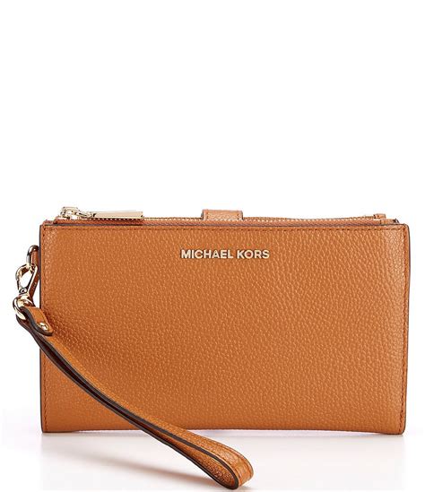 michael kors adele double zip wristlet black|michael kors large wristlet clutch.